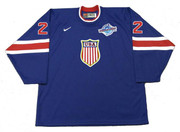 BRIAN LEETCH 2004 "World Cup" USA Nike Throwback Hockey Jersey