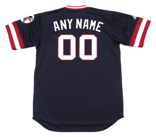 CLEVELAND INDIANS 1970's Majestic Throwback Away Jersey Customized