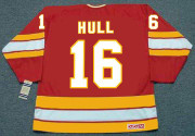 Brett Hull 1987 Calgary Flames CCM Vintage NHL Throwback Hockey Jersey - BACK