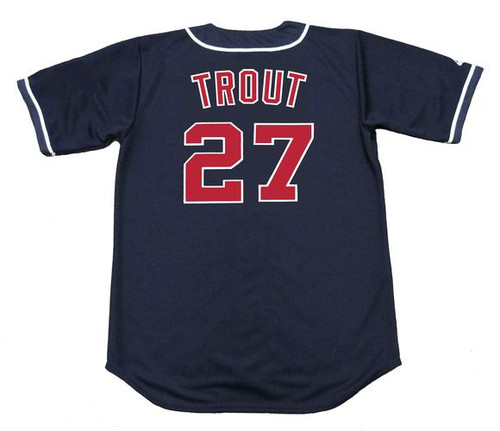 MIKE TROUT  California Angels 1980's Home Throwback Baseball Jersey