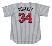 KIRBY PUCKETT Minnesota Twins 1991 Away Majestic Baseball Throwback Jersey