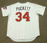 KIRBY PUCKETT Minnesota Twins 1991 Majestic Throwback Home Baseball Jersey - BACK