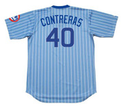 WILLSON CONTRERAS Chicago Cubs 1980's Majestic Cooperstown Throwback Jersey