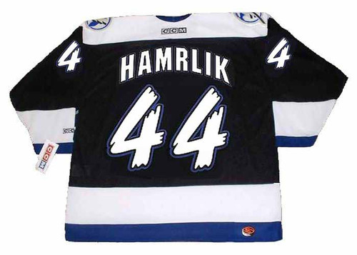 1995-96 Roman Hamrlik Tampa Bay Lightning Game Worn Jersey - 1st All Star  Season - Career Best 16-Goals, 49-Assists & 65-Points - Photo Match: