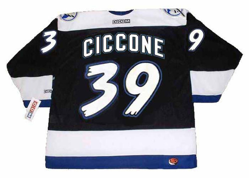 Autograph Warehouse 345078 Enrico Ciccone Player Worn Jersey Patch Hockey  Card - Tampa Bay Lightning Enforcer 2002 Fleer Throwbacks No. EC1 Scraps