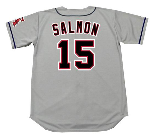 Majestic Anaheim Angels TIM SALMON Vintage Throwback Baseball Jersey WHITE