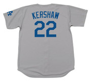 CLAYTON KERSHAW Los Angeles Dodgers 2016 Away Majestic Baseball Throwback Jersey - BACK