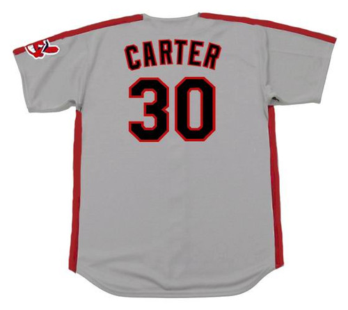 Youth Majestic Cleveland Indians #30 Joe Carter Authentic Grey Road Cool  Base MLB Jersey