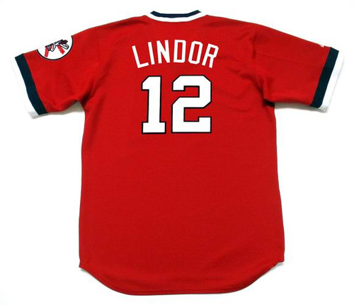 Francisco Lindor 1970's Cleveland Indians Red Cooperstown Throwback  Baseball Jersey