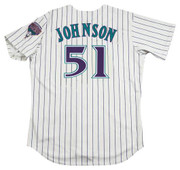 RANDY JOHNSON Arizona Diamondbacks 2001 Majestic Throwback Home Baseball Jersey - BACK