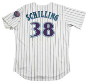 CURT SCHILLING Arizona Diamondbacks 2001 Majestic Throwback Home Baseball Jersey - BACK