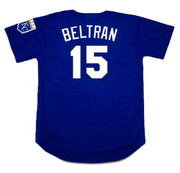 CARLOS BELTRAN Kansas City Royals 2002 Alternate Majestic Throwback Baseball Jersey - BACK