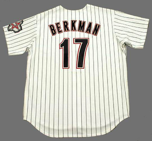 MAJESTIC  LANCE BERKMAN Houston Astros 2004 Throwback Home Baseball Jersey