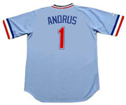 ELVIS ANDRUS Texas Rangers 1980's Majestic Cooperstown Throwback Baseball Jersey