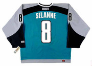 TEEMU SELANNE San Jose Sharks 2002 CCM Throwback NHL Home Hockey Jersey