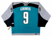 2001 San Jose Sharks CCM Vintage ADAM GRAVES NHL throwback jersey - BACK