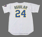 JESUS AGUILAR Milwaukee Brewers Majestic Alternate Home Baseball Jersey - Back