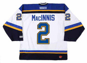 Al MacInnis 2003 St. Louis Blues NHL Throwback Away Jersey - Back