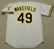 TIM WAKEFIELD Pittsburgh Pirates 1992 Majestic Throwback Away Baseball Jersey - BACK