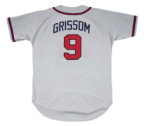 MARQUIS GRISSOM  Atlanta Braves 1995 Away Majestic Throwback Baseball  Jersey