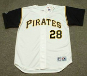 STEVE BLASS Pittsburgh Pirates 1966 Home Majestic Baseball Throwback Jersey - FRONT