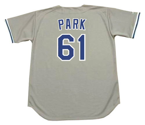 Finally got one of my Dodger jersey grails: 1999 Alternate Think Blue.  Had it customized as a Chan Ho Park jersey because he did the only notable  thing that happened the week