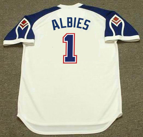 Ozzie Albies 1974 Atlanta Braves Cooperstown Men's Blue Away Throwback  Jersey