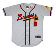 BOB UECKER Milwaukee Braves 1962 Away Majestic Throwback Baseball Jersey - FRONT