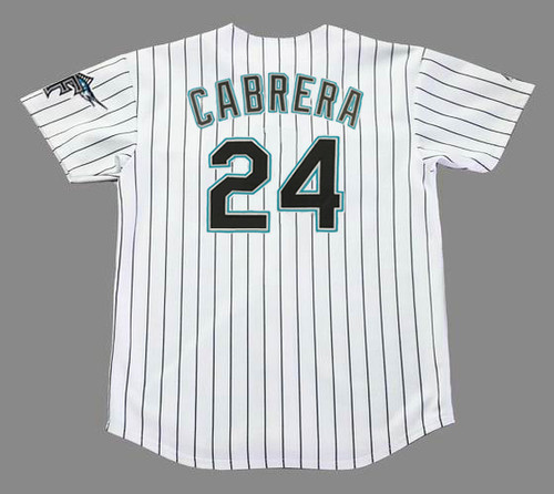 Vintage Florida Marlins Miguel Cabrera Jersey Youth Boys XL 18-20 Black  Promo