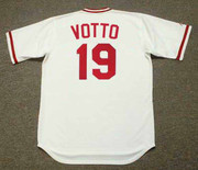 JOEY VOTTO Cincinnati Reds 1975 Home Majestic Baseball Throwback Jersey - BACK