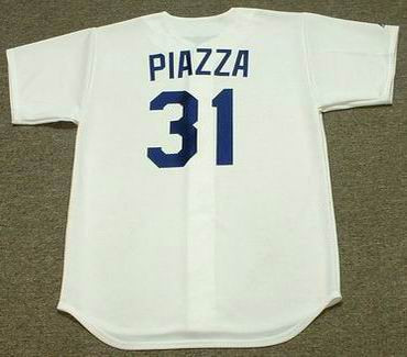 MIKE PIAZZA Los Angeles Dodgers 1995 Majestic Throwback Away Baseball Jersey  - Custom Throwback Jerseys