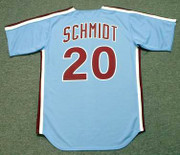 MIKE SCHMIDT Philadelphia Phillies 1980 Away Majestic Throwback Baseball Jersey - BACK