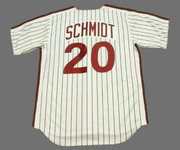 MIKE SCHMIDT Philadelphia Phillies 1980 Majestic Cooperstown Throwback Home Baseball Jersey - Back