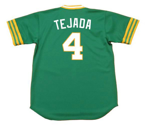 MAJESTIC  MIGUEL TEJADA Oakland Athletics 2000 Throwback Baseball Jersey