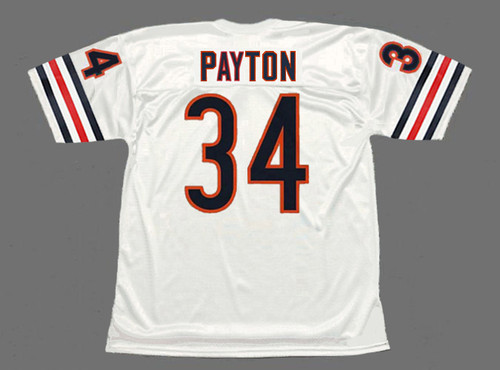 Blue White Retro American Football Jersey 34# Walter Payton Jersey Custom  Sewn