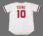 MICHAEL YOUNG Texas Rangers 1970's Home Majestic Throwback Baseball Jersey - BACK