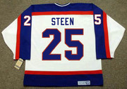 THOMAS STEEN Winnipeg Jets 1989 Home CCM NHL Vintage Throwback Jersey - BACK