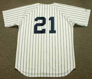 DEION SANDERS New York Yankees 1990 Home Majestic Throwback Baseball Jersey - BACK