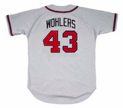 MARK WOHLERS Atlanta Braves 1996 Away Majestic Throwback Baseball Jersey - BACK