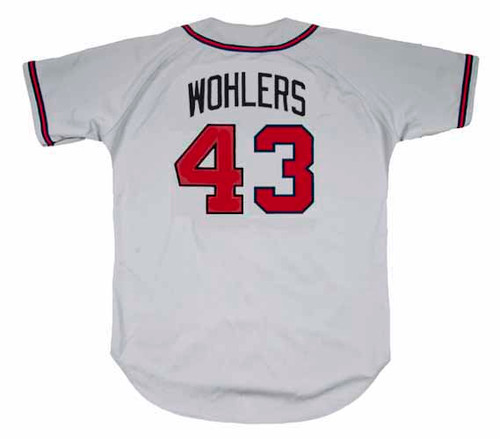 DEION SANDERS  Atlanta Braves 1992 Away Majestic Throwback Baseball Jersey