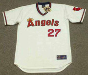 MIKE TROUT California Angels 1980's Home Majestic Throwback Baseball Jersey - FRONT