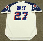 AUSTIN RILEY Atlanta Braves 1970's Home Majestic Throwback Baseball Jersey - BACK