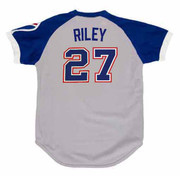 AUSTIN RILEY Atlanta Braves 1970's Away Majestic Throwback Baseball Jersey - BACK