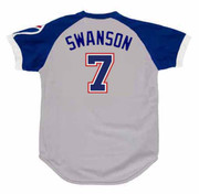 DANSBY SWANSON Atlanta Braves 1970's Away Majestic Throwback Baseball Jersey - BACK