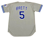 GEORGE BRETT Kansas City Royals 1992 Majestic Throwback Away Baseball Jersey - BACK