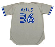 DAVID WELLS Toronto Blue Jays 1992 Away Majestic Throwback Baseball Jersey - BACK