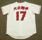 SHOHEI OHTANI Los Angeles Angels Home Majestic "Japanese" Throwback Baseball Jersey - BACK