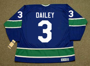 BOB DAILEY Vancouver Canucks 1973 CCM Throwback Away NHL Hockey Jersey - BACK