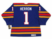 DENIS HERRON Kansas City Scouts 1975 Home CCM Throwback NHL Jersey - BACK