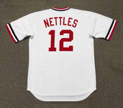 GRAIG NETTLES Cleveland Indians 1972 Home Majestic Throwback Baseball Jersey - back